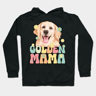 Golden Mama Groovy Golden Retriever Mom Dog Mom Hoodie